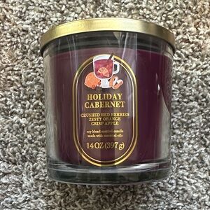 Sonoma Holiday Cabernet Candle - Rich Burgundy with Gold Lid